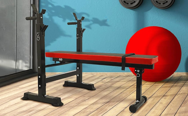 BalanceFrom Adjustable Olympic Workout Bench with Squat Rack