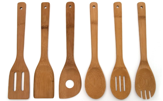 Bamboo Wood Kitchen Tools 6 Piece Set