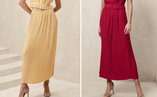 Banana Republic Factory Pleated Maxi Skirt