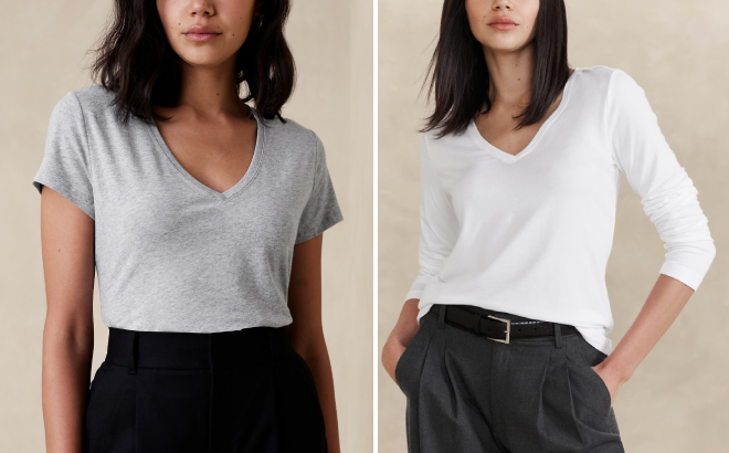 Banana Republic Factory Timeless V Neck T Shirt and Timeless T Shirt