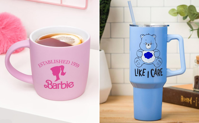 Barbie Cup and Care Bears Travel Mug