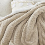 Bedsure Sherpa Throw Blanket in Beige Color