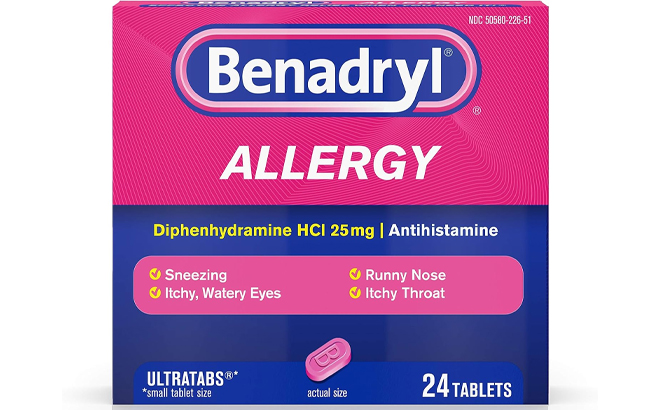 Benadryl Ultratabs Antihistamine Allergy Relief with Diphenhydramine HCl