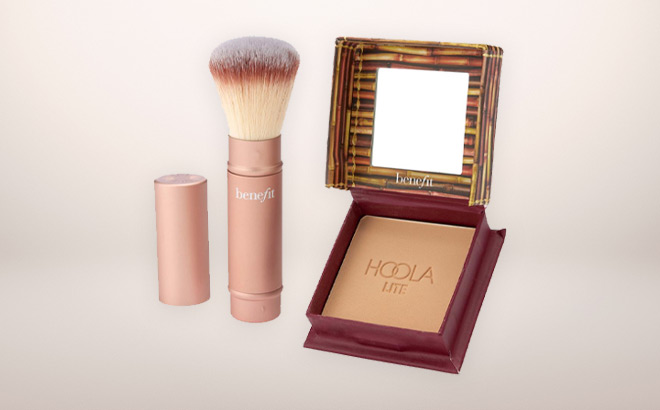 Benefit Cosmetics Hoola Lite Bronzer Multitasking Brush 2 Piece Set