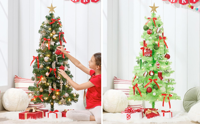 Best Choice Products 4ft Pre lit Christmas Tree Artificial Mini Tree Perfect for Kids Apartments