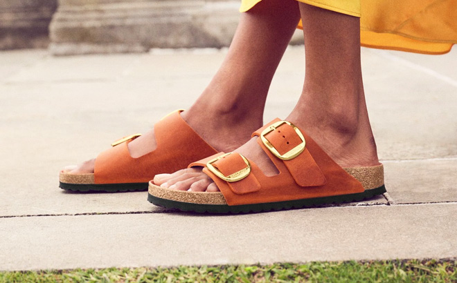 Birkenstock Arizona Big Buckle Slide Sandal Burnt Orange