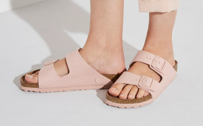 Birkenstock Arizona Canvas Two Strap Slide Sandals