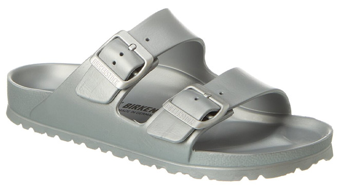 Birkenstock Arizona Narrow EVA Sandals in Metalic Silver