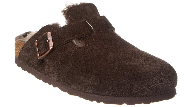 Birkenstock Boston VL Narrow Suede Shearling Clogs