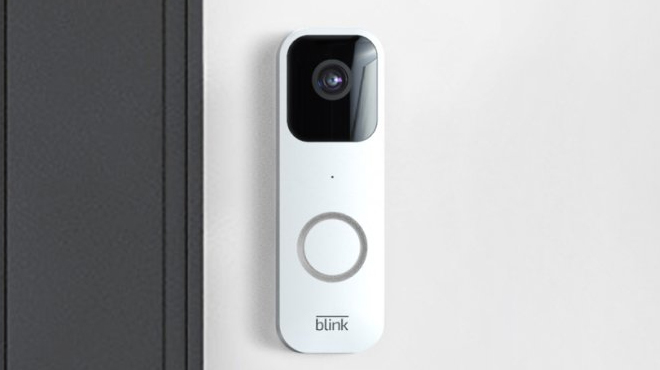 Blink Smart Wifi Video Doorbell on a Wall