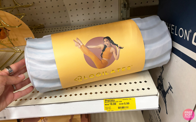 Blogilates Wave Foam Roller on Store Shelf