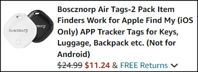 Boscznorp Air Tags 2 Pack Checkout