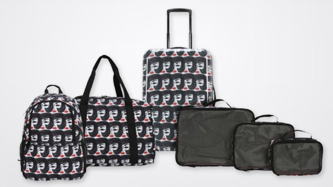 Bouffant & Broken Hearts 6 Piece Hardside Luggage Set