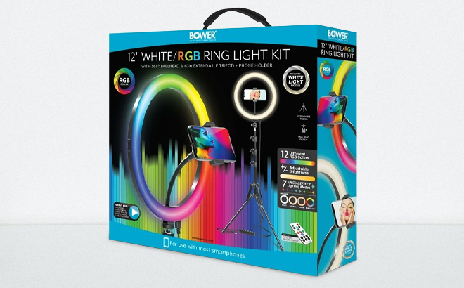 Bower 12 inch LED RGB Ring Light Studio Kit