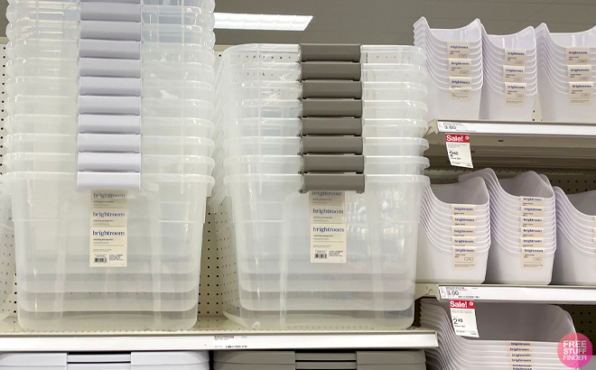 Brightroom Large Latching Clear Storage Boxes on a Shelf