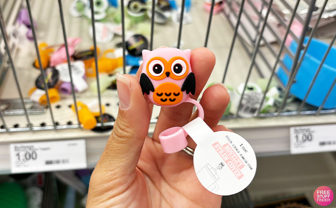 Bullseyes Playground Halloween Silicone Straw Topper Owl