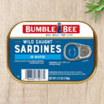 Bumble Bee Sardines in Water 3 75 Ounce Tin on a Table