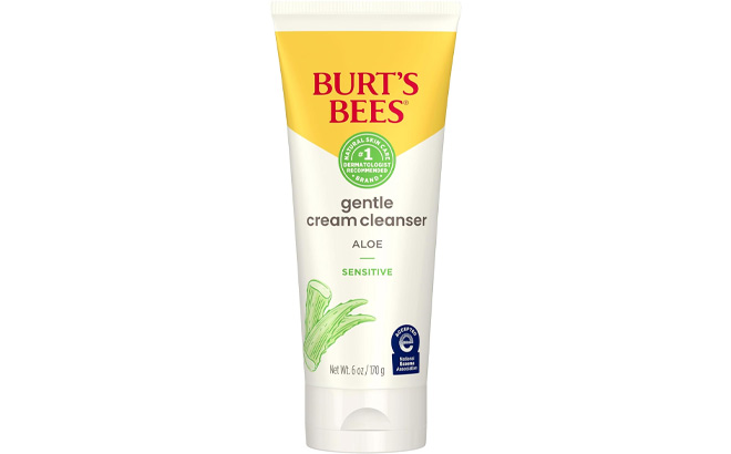 Burts Bees Gentle Cream Cleanser on a Plain Background