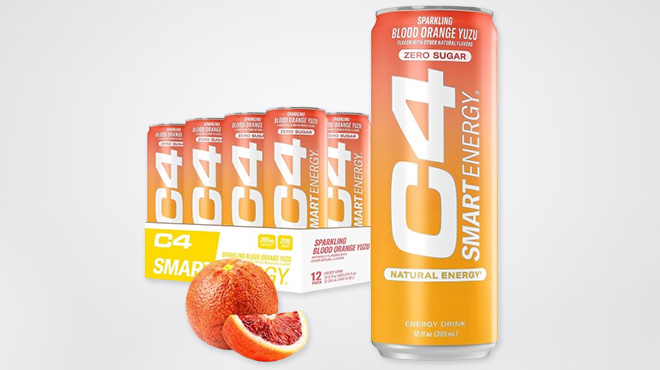 C4 Smart Energy Drink 12 Pack in Blood Orange Yuzu