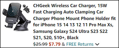 CHGeek Wireless Car Charger Checkout