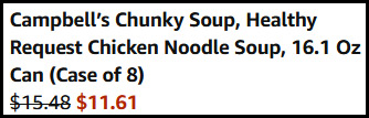 Campbells Chunky Chicken Noodle Soup 8 Pack Order Summary