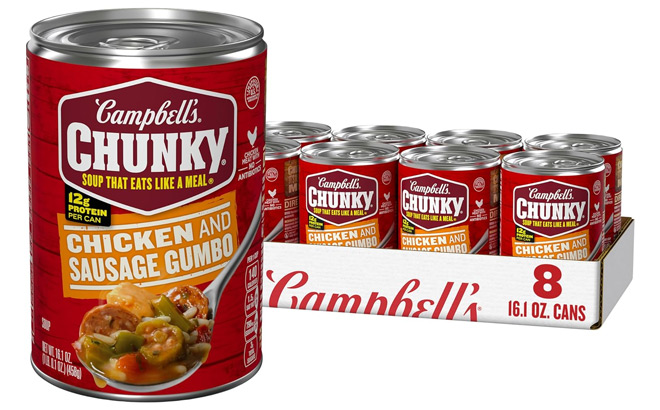 Campbells Chunky Chicken and Sausage Gumbo Soup 8 Pack