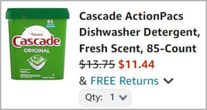 Cascade Dishwasher Detergent at Checkout