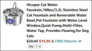 Cat Water Fountain at Checkout