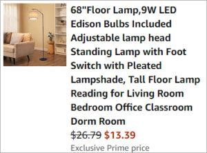 Checkout page of 68 Inch Floor Lamp