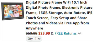 Checkout page of Digital Picture Frame