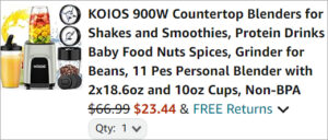 Checkout page of Koios Countertop Blender