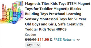 Checkout page of Magnetic Tiles 40 Piece Set