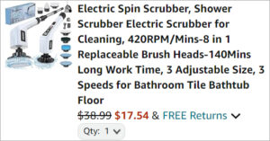 Checkout page of Sousky Electric Spin Scrubber