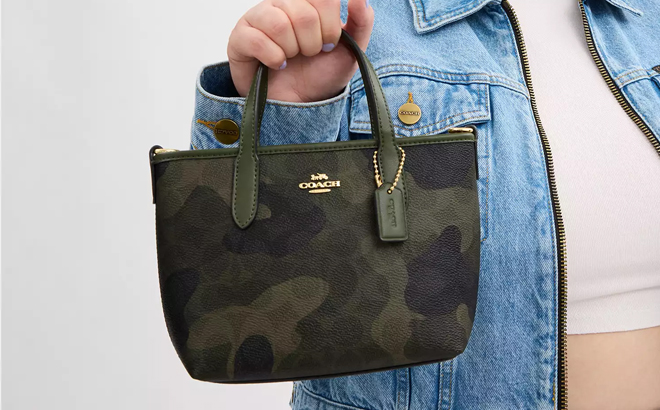 Coach Outlet City Mini Tote Bag In Signature Camo Print