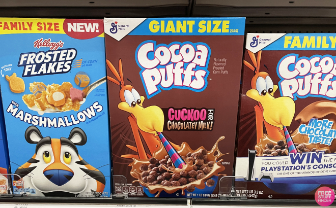 Cocoa Puffs Cereal on Shelf