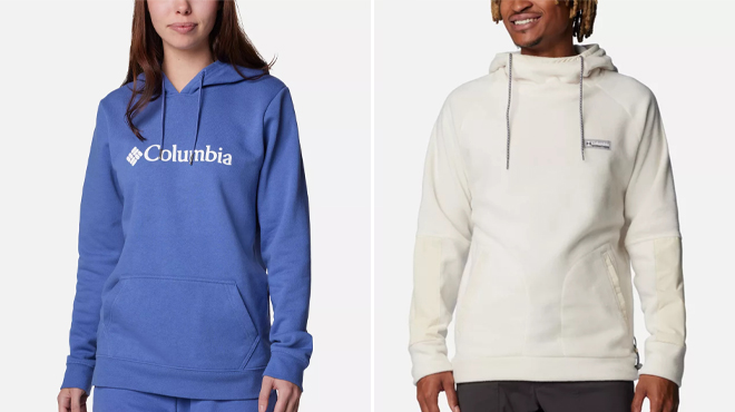 Columbia Womens Burr Trail Logo Hoodie and Columbia Mens Hunterdon Fleece Hoodie