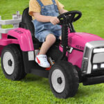 Costway 12V Kids Ride On Tractor with Trailer Ground Loader