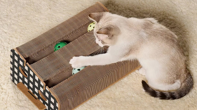 Cuddle Collab Corrugated Paper Ball Track Cat Toy