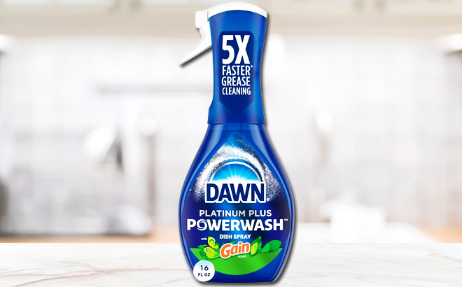 Dawn Power Wash Gain Original Dish Spray on Kitchen Counter