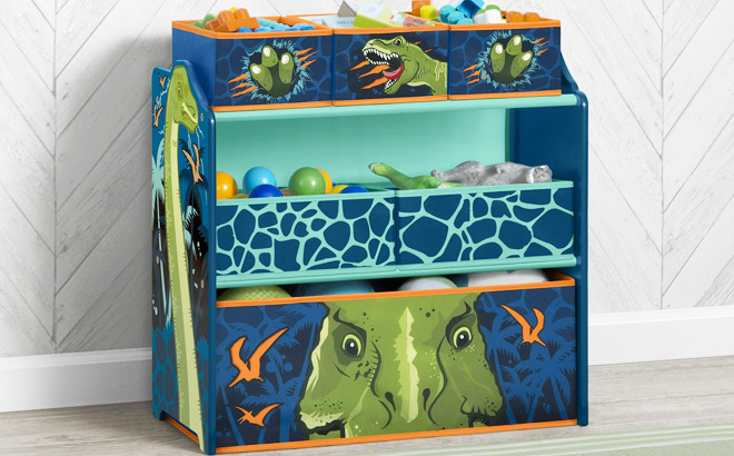 Delta Children Dinosaur Design Store 6 Bin Toy Storage Organizer