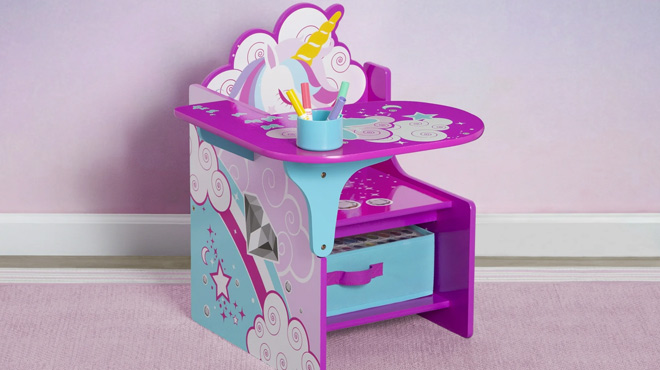 Delta Children Unicorn Chair Desk with Storage Bin