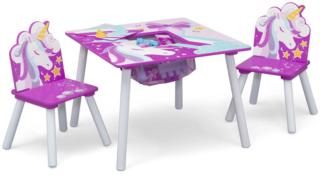 Delta Children Unicorn Table and Chair Set with Storage