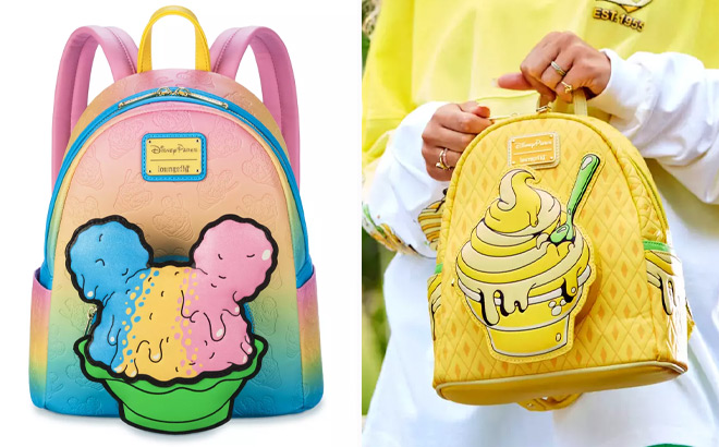 Disney Mickey Mouse Shaved Ice and Pineapple Swirl Loungefly Mini Backpack