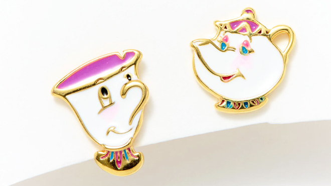 Disney Mrs Potts Chip Sterling Stud Earrings