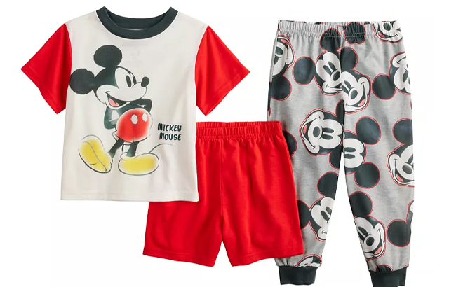 Disneys Mickey Mouse Toddler Boy Top Bottoms Pajama Set