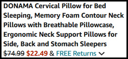 Donama Cervical Pillow Order Summary