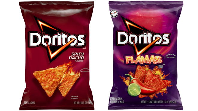 Doritos Tortilla Chips Spicy Nacho Chips 9 25 oz and Doritos Tortilla Chips Flamas Snack Chips 9 2 oz