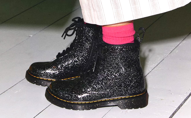 Dr Martens Junior 1460 Glitter Lace Up Boots