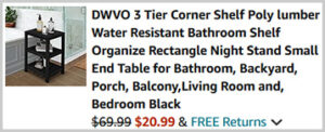 Dwvo 3 Tier Bathroom Corner Shelf Screenshot