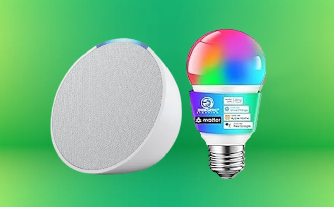 Echo Pop with Energetic Smart Color Bulb